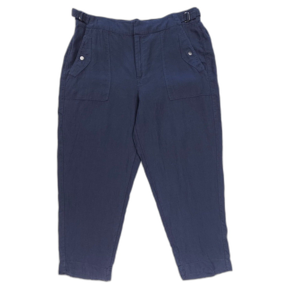 NEW Athleta Voyager Linen Utility Pants Ankle Crop Minimal Beachy Boho Lagenlook